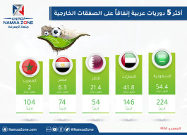 إنفوغرافيك: أكثر خمس دوريات عربية إنفاقاً على الصفقات الخارجية